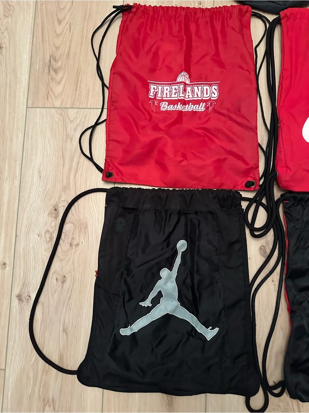 Vintage Nike , Jordan , & Firelands Basketball Drawstring Gym Bags